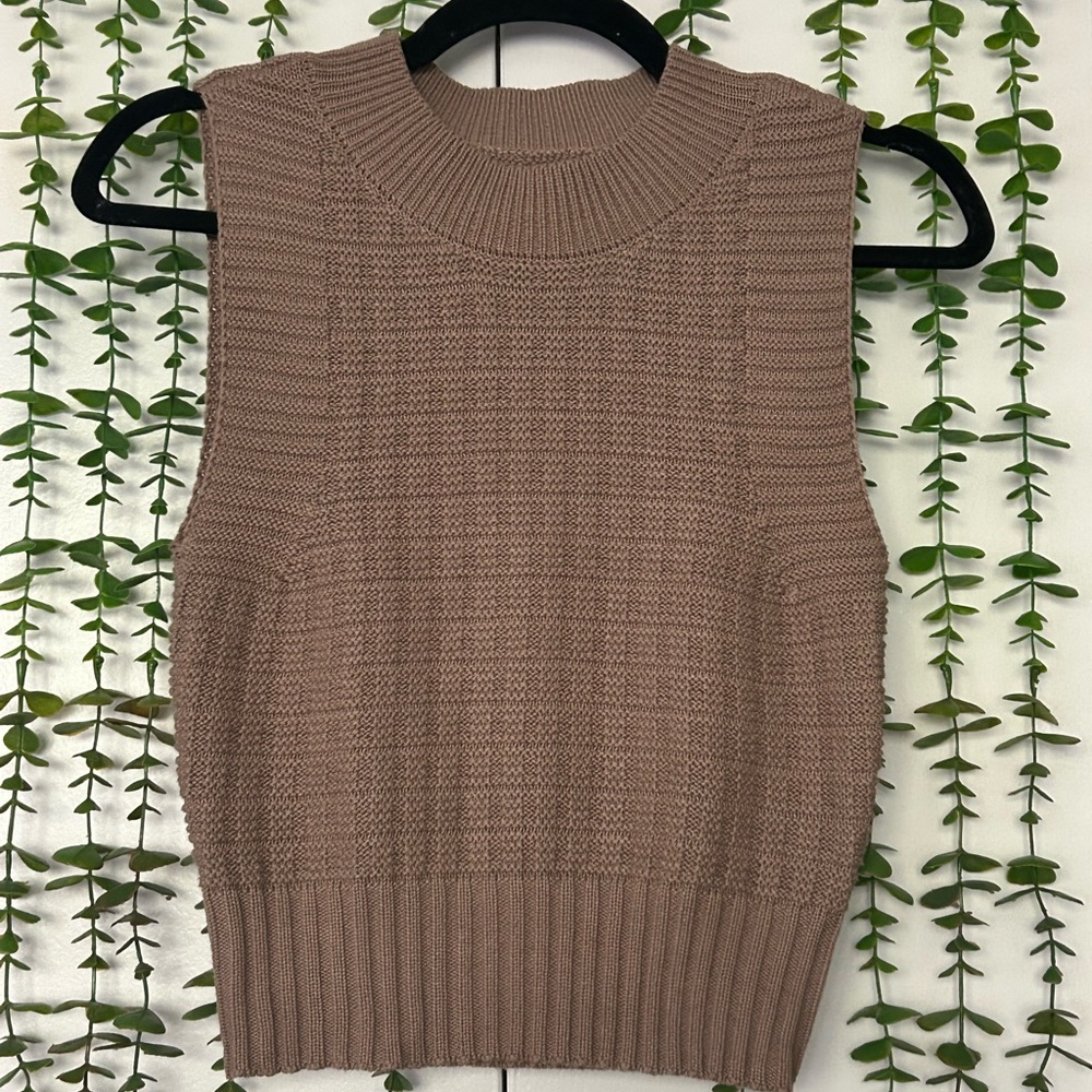 Dynamite Women's Sleeveless Knitted Sweater Vest - Brown
